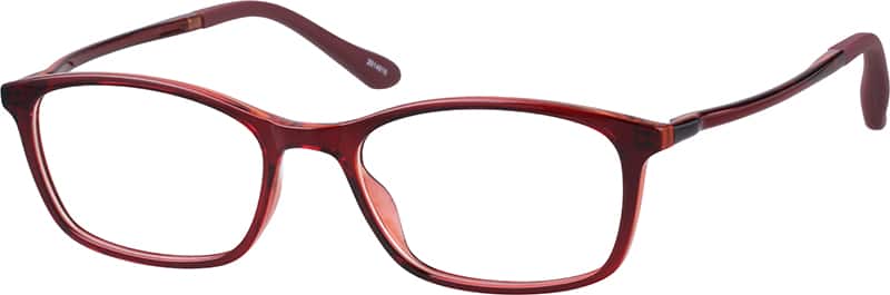 Angle view of Rectangle Glasses 2014918 in Red