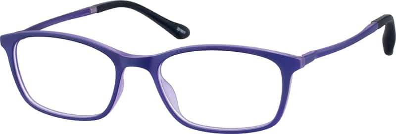 Angle view of Rectangle Glasses 2015017 in Purple