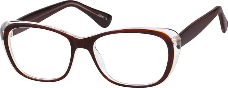 Angle view of Oval Glasses 2016715 in Brown