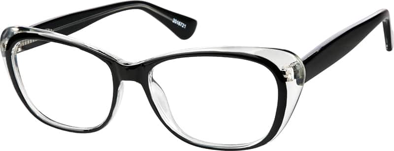 Angle view of Oval Glasses 2016721 in Black