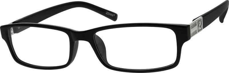 Angle view of Rectangle Glasses 201721 in Black