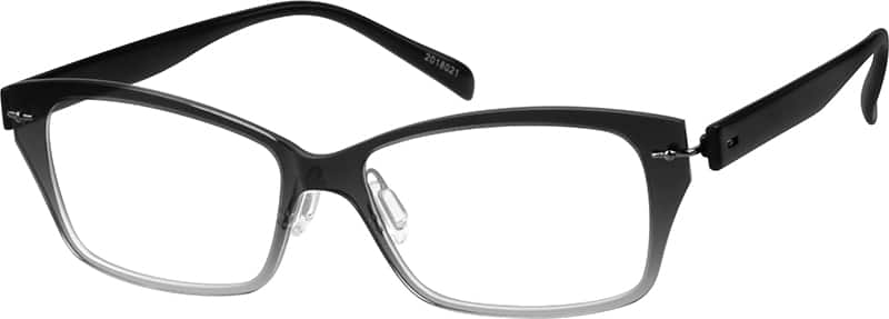 Angle view of Rectangle Glasses 2018021 in Black Ombre