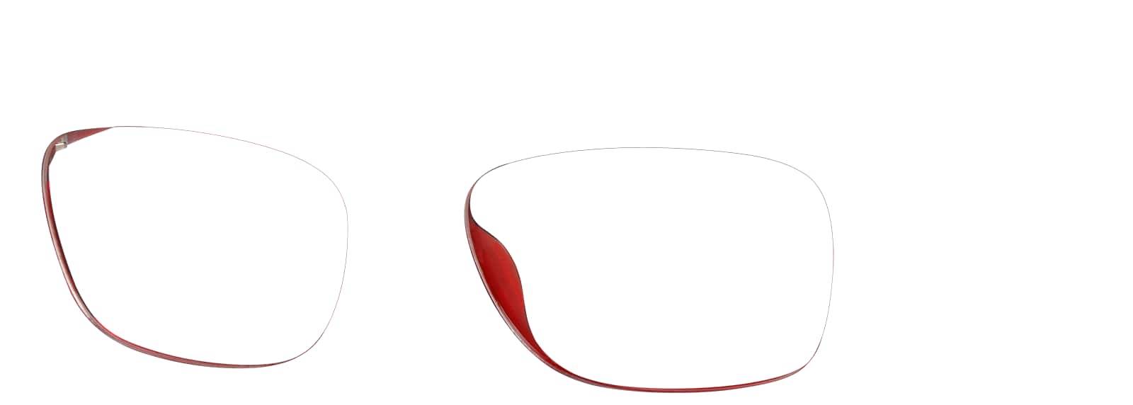 Angle view of Rectangle Glasses 2018918 in Red