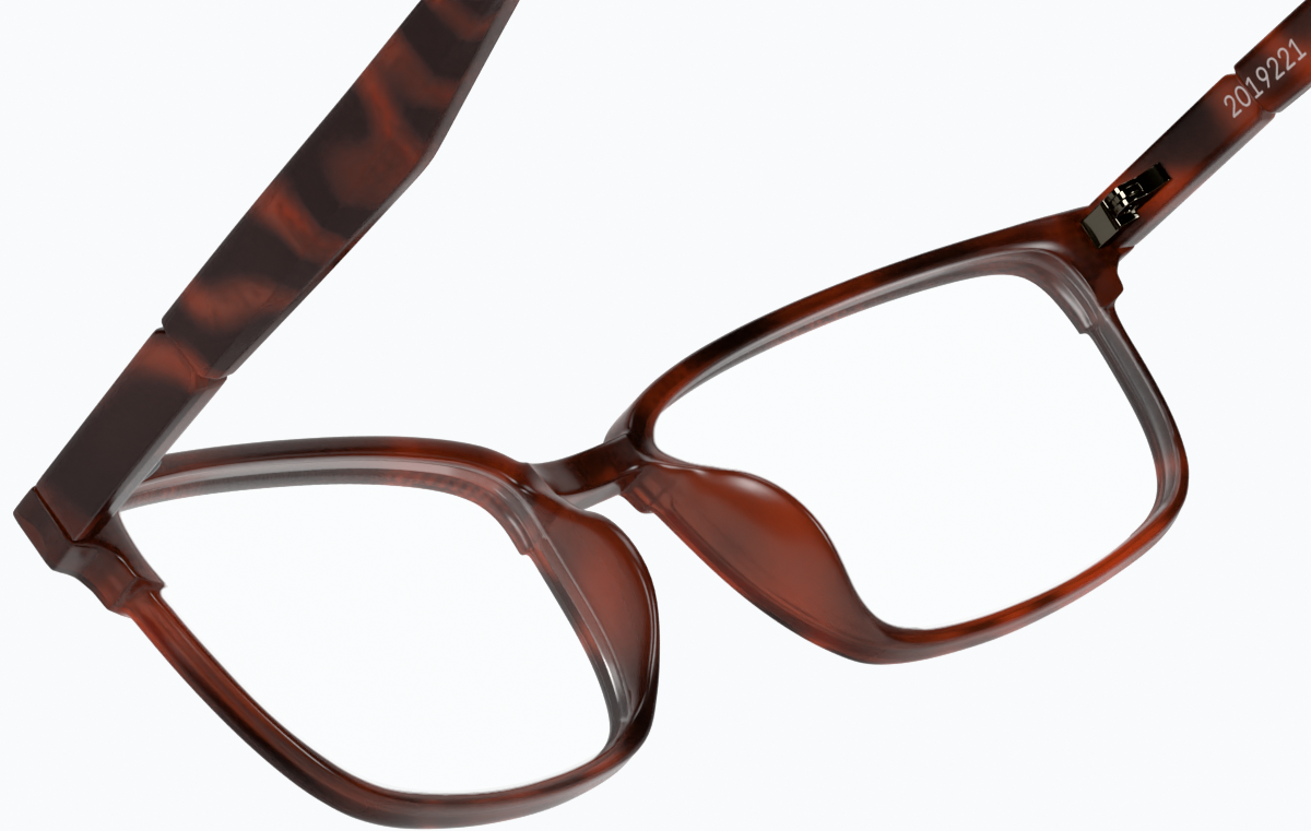 See-through view of Rectangle Glasses 2019225 in Tortoiseshell
