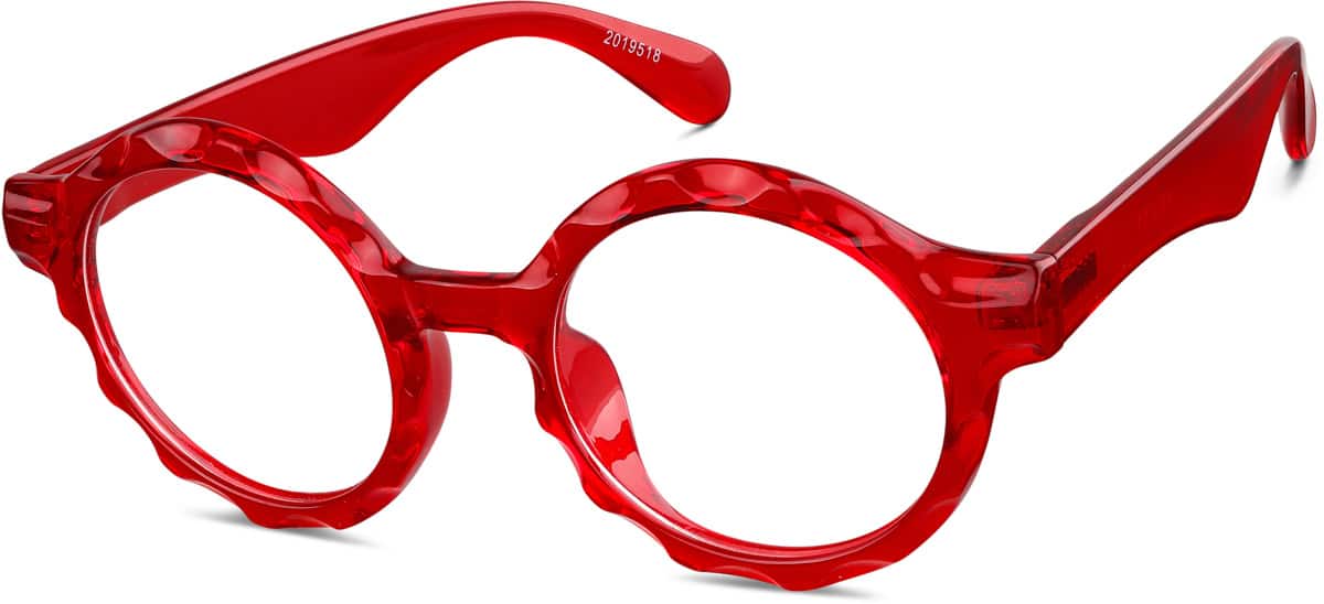 Angle view of Round Glasses 2019518 in Red