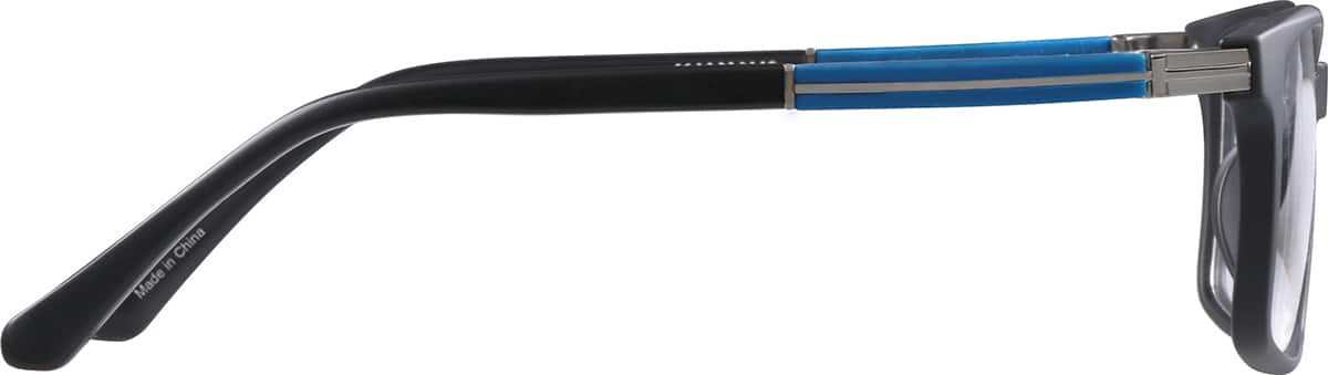 Side view of Rectangle Glasses 2020021 in Black