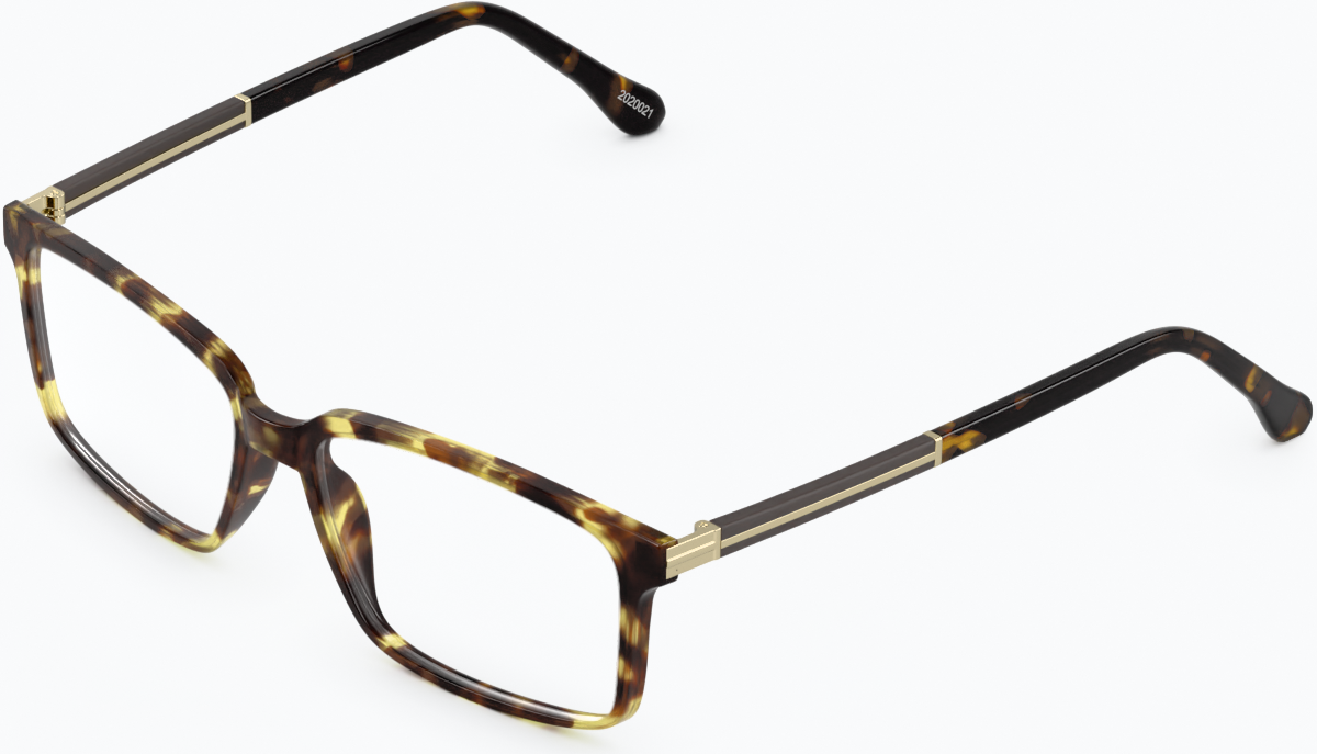 Angle view of Rectangle Glasses 2020025 in Tortoiseshell