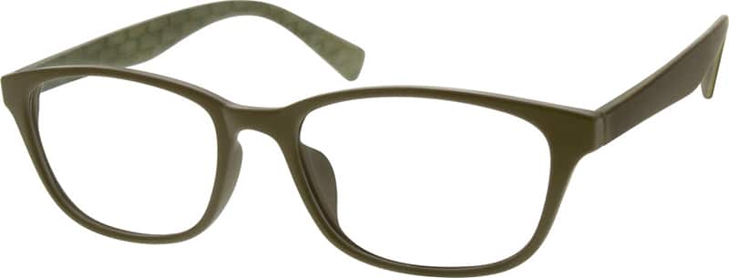 Angle view of Rectangle Glasses 202024 in Green