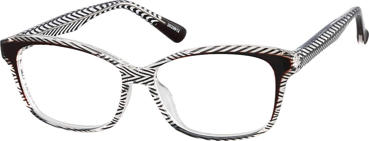 Angle view of Cat-Eye Glasses 2020912 in Smoke