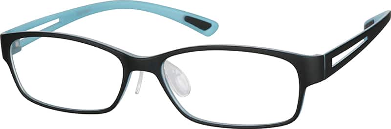 Angle view of Rectangle Glasses 2021921 in Black