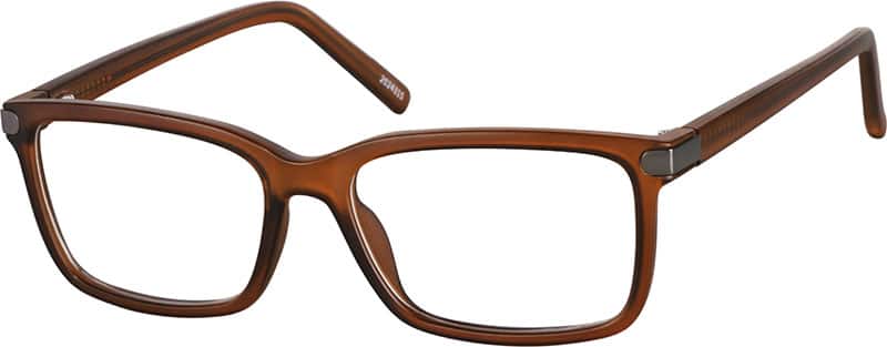 Angle view of Rectangle Glasses 2024315 in Brown