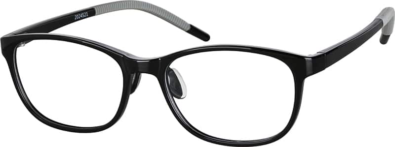 Angle view of Kids’ Rectangle Glasses 2024521 in Black
