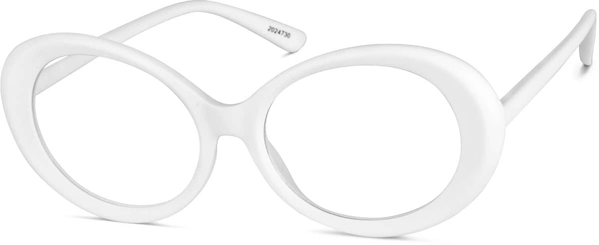 Angle view of Oval Glasses 2024730 in White