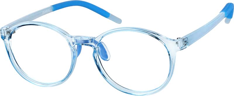 Angle view of Kids’ Round Glasses 2024916 in Blue