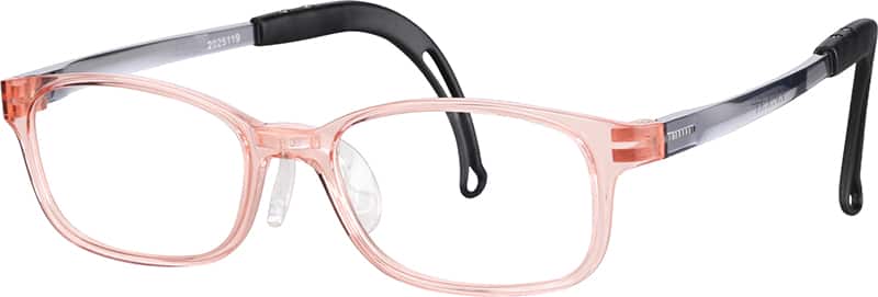 Angle view of Kids’ Rectangle Glasses 2025119 in Blush