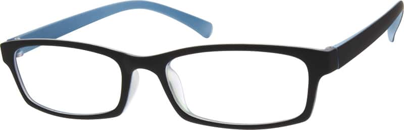 Angle view of Rectangle Glasses 202521 in Black