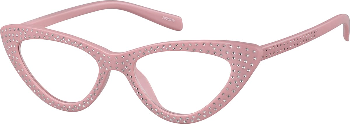 Angle view of Cat-Eye Glasses 2025919 in Pink