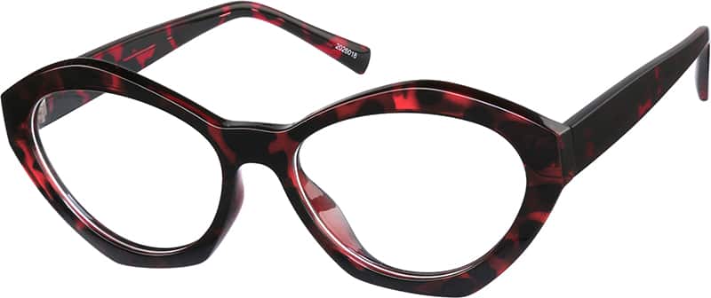 Angle view of Anteojos geométricos 2026018 in Carey rojo