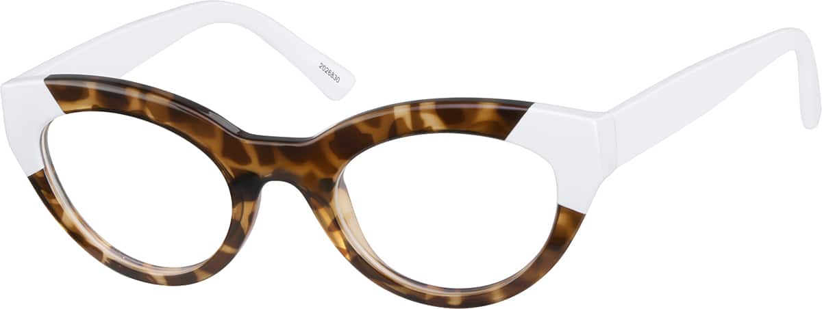 Angle view of Cat-Eye Glasses 2026830 in Amber Tortoiseshell