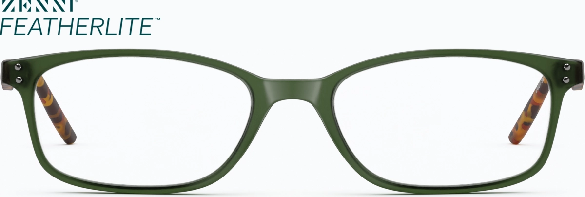 Front view of Rectangle Glasses 2027924 in Moss