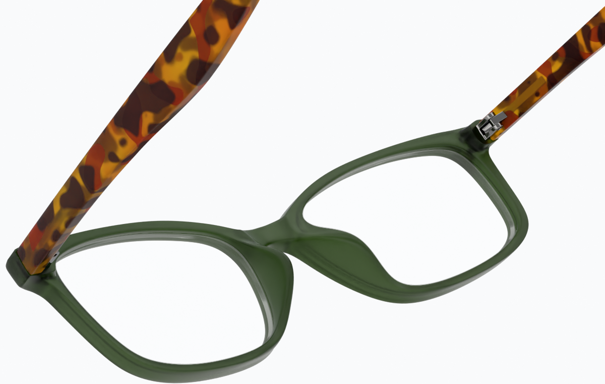 See-through view of Rectangle Glasses 2027924 in Moss