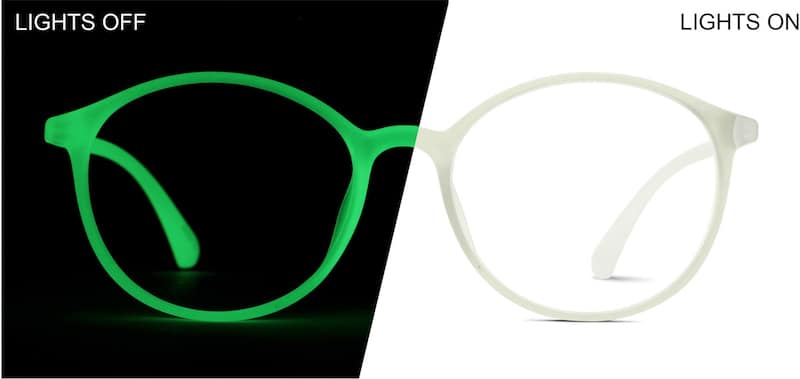 Green Glow Glow-in-the-Dark Round Glasses