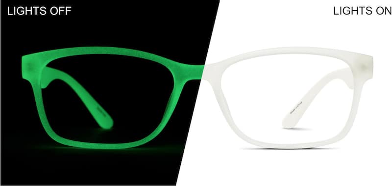 Green Glow Glow-in-the-Dark Rectangle Glasses