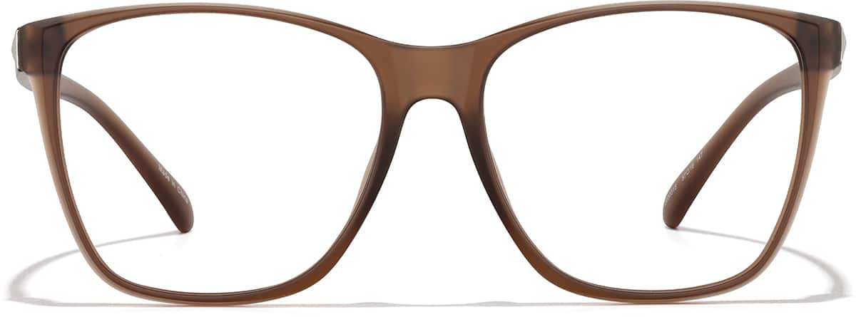 Front view of Square Glasses 2030315 in Brown