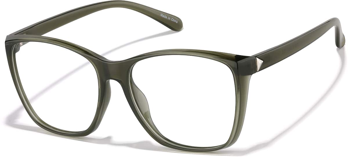 Angle view of Square Glasses 2030334 in Green