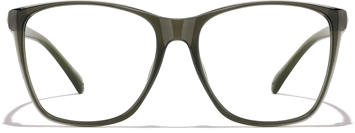 Front view of Square Glasses 2030334 in Green