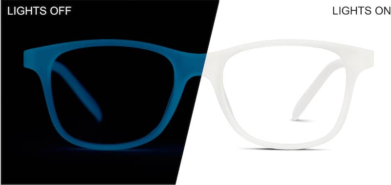 Blue Glow Kids' Glow-in-the-Dark Square Glasses