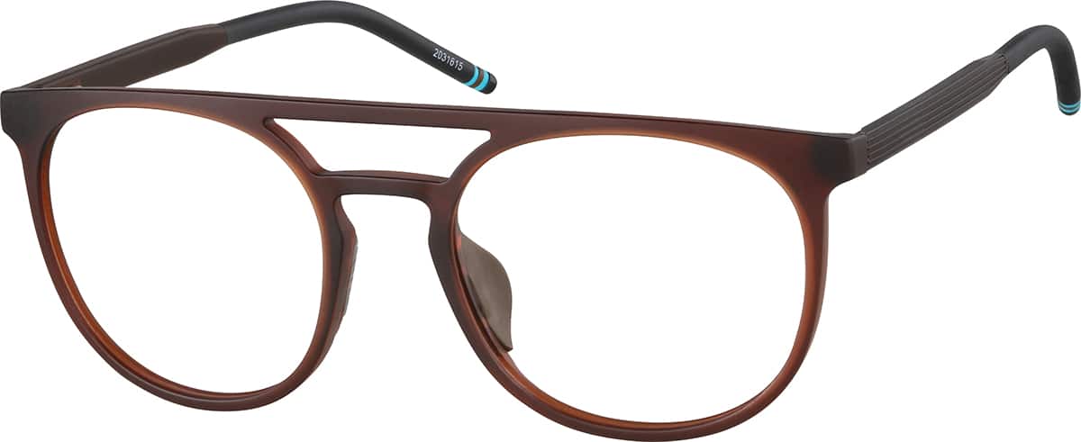 Angle view of Aviator Glasses 2031615 in Brown