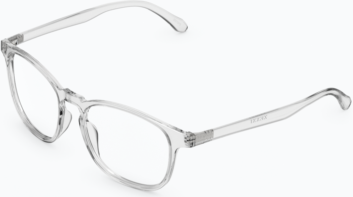 Angle view of Square Glasses 2031923 in Clear