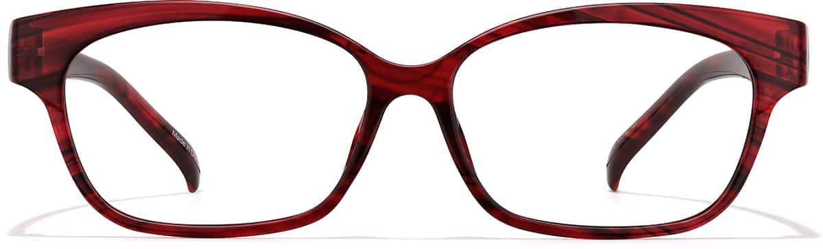 Front view of Rectangle Glasses 2032918 in Red