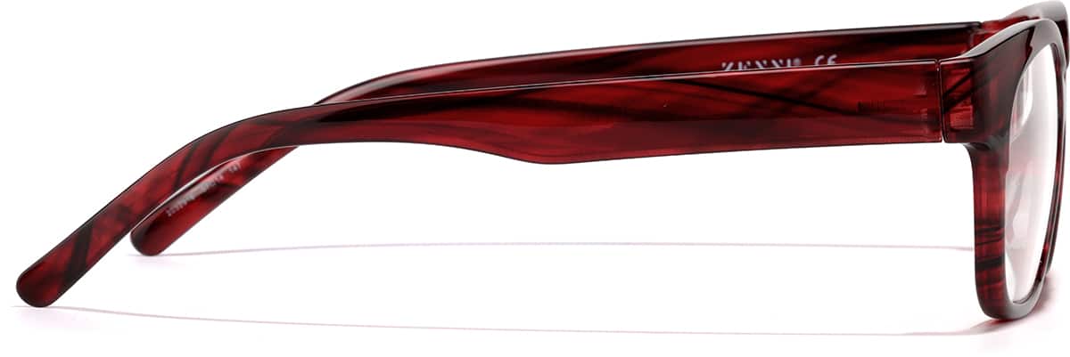 Side view of Rectangle Glasses 2032918 in Red