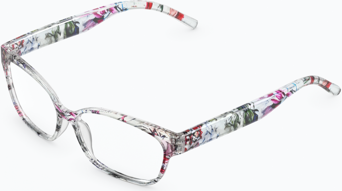 Angle view of Rectangle Glasses 2032939 in Floral