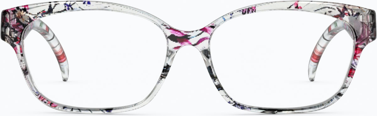 Front view of Rectangle Glasses 2032939 in Floral