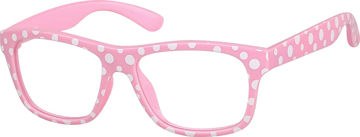 Angle view of Kids' Square Glasses 2035119 in Pink