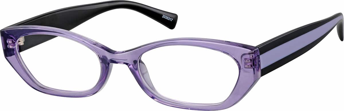 Angle view of Rectangle Glasses 2035317 in Purple