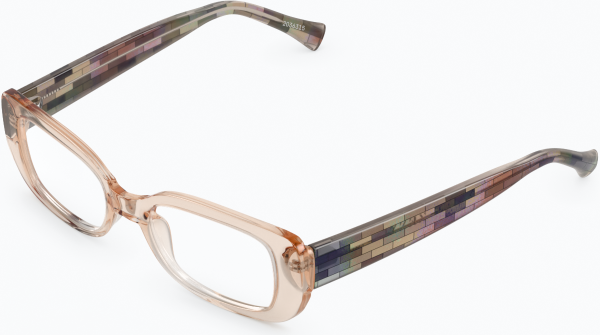 Angle view of Rectangle Glasses 2036315 in Beige