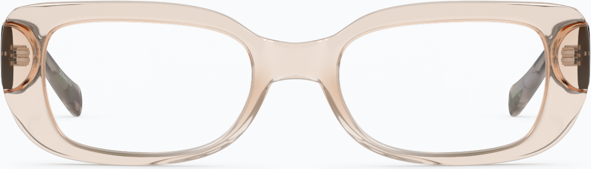 Front view of Rectangle Glasses 2036315 in Beige