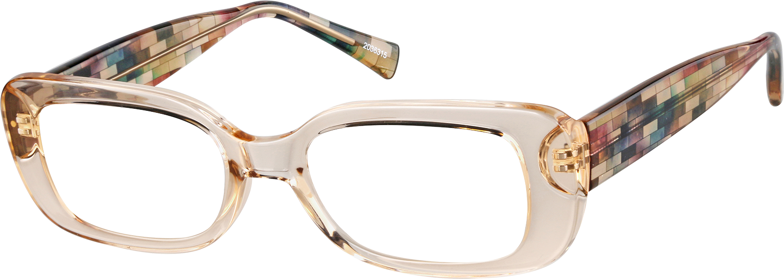 Angle view of Rectangle Glasses 2036315 in Beige