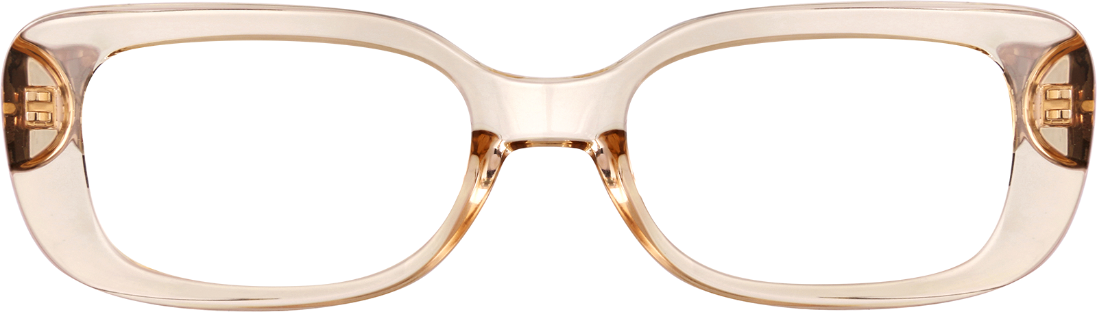 Front view of Rectangle Glasses 2036315 in Beige