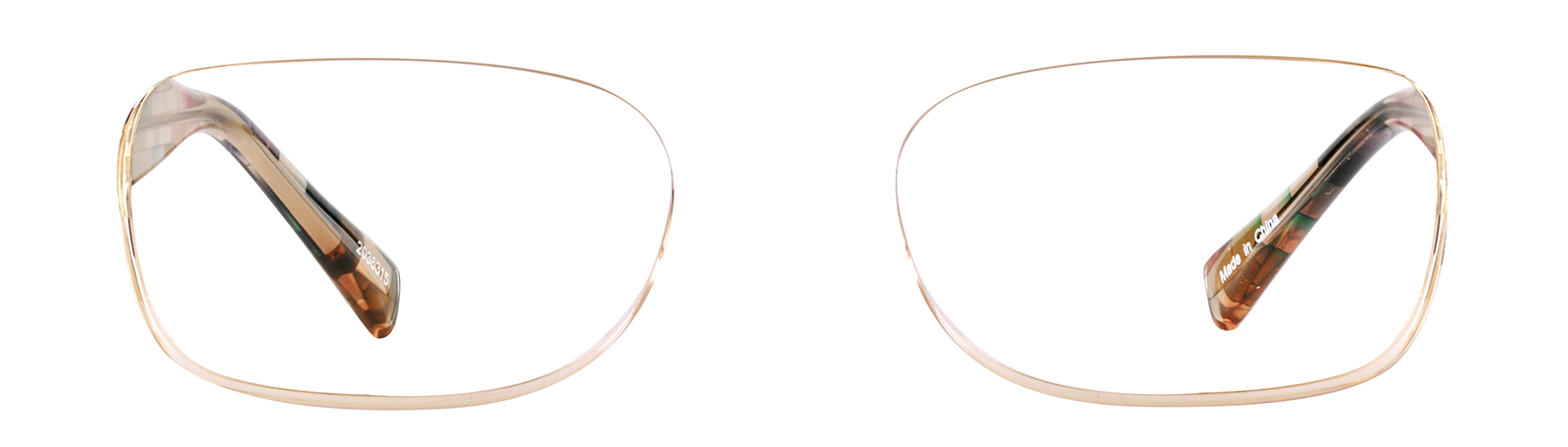 Front view of Rectangle Glasses 2036315 in Beige