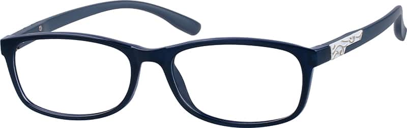 Angle view of Rectangle Glasses 203646 in Blue
