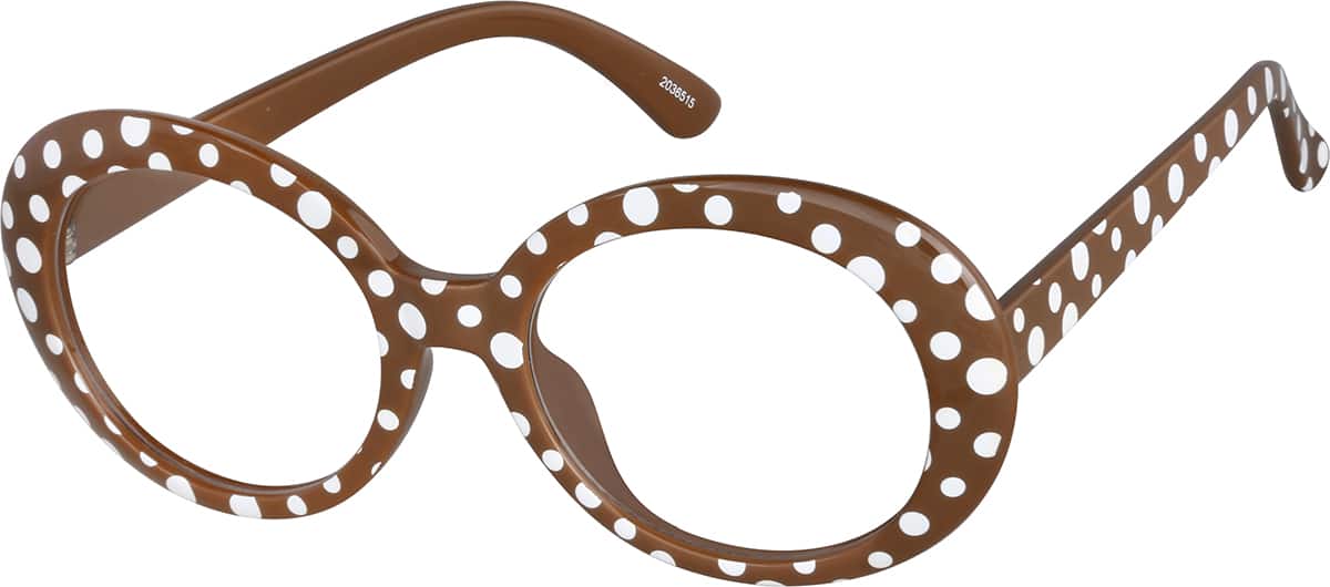 Angle view of Oval Glasses 2036515 in Brown
