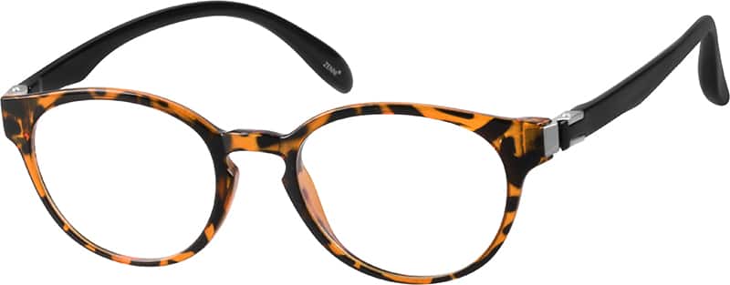 Angle view of Round Glasses 203825 in Tortoiseshell