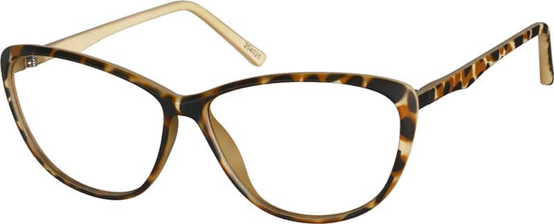 Angle view of Cat-Eye Glasses 204025 in Tortoiseshell