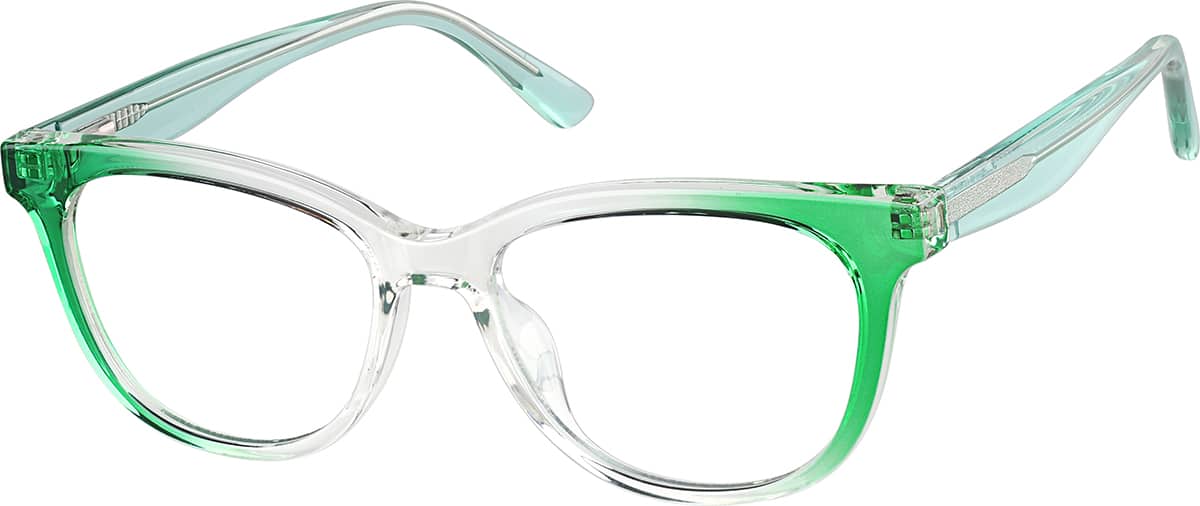 Angle view of Rectangle Glasses 2041424 in Green