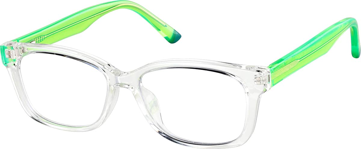 Angle view of Rectangle Glasses 2041523 in Clear